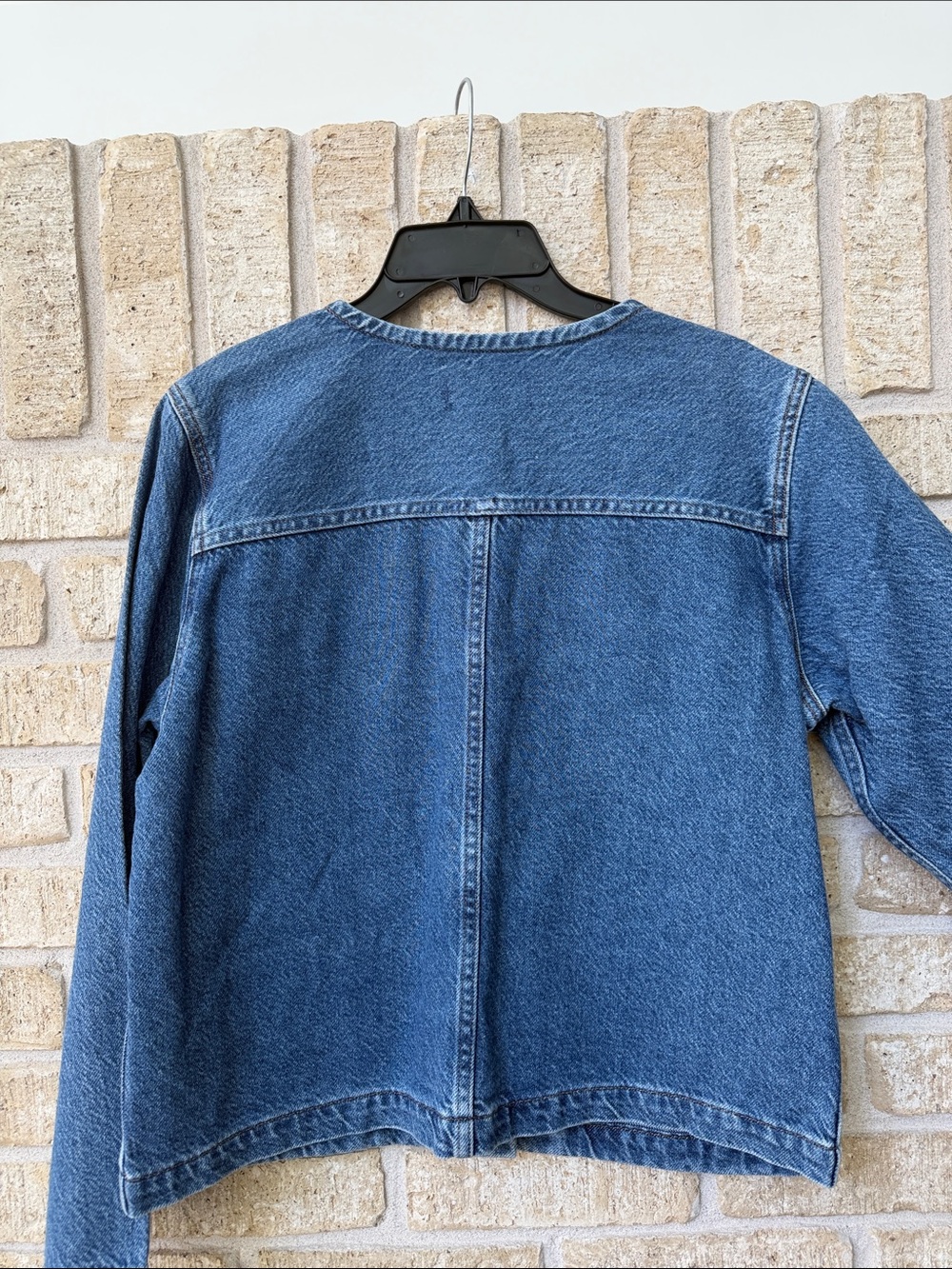Madewell Dark Blue Crewneck Denim Jacket - Picture 3 of 3